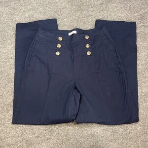 Croft & Barrow Wide Leg Sailor Pants Side Buttons Wide Leg Trousers Women Size 8